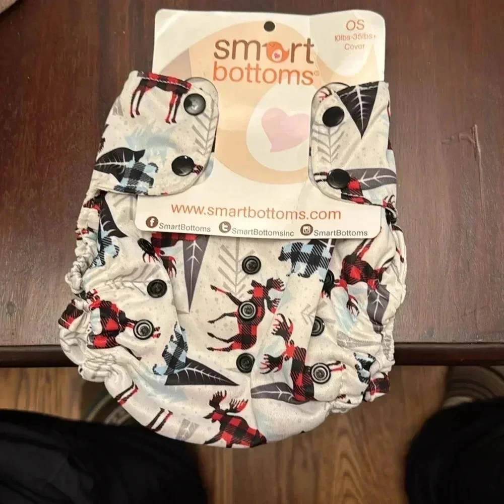 NWT Smartbottoms reindeer diaper cover OS (10-35lbs)